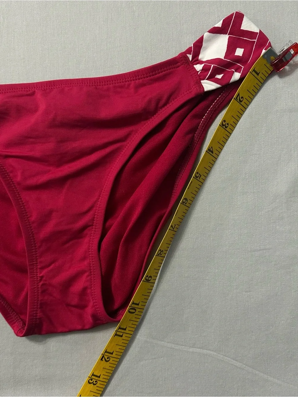 JAG Swimwear 2 Piece Tankini Medium Pink Red White Geometric Halter Top Bikini